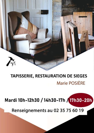 Nouveau créneau Tapisserie, restauration de sièges